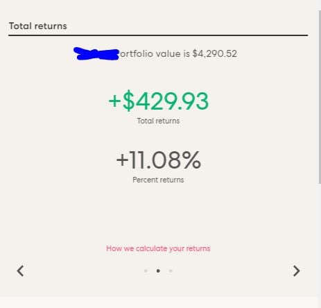 Sharesies portfolio value screen