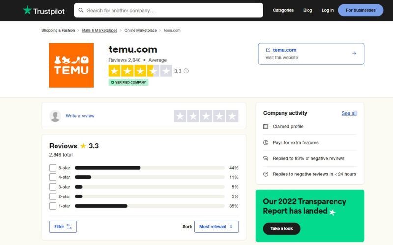 Temu Shopping App Reviews and Ratings