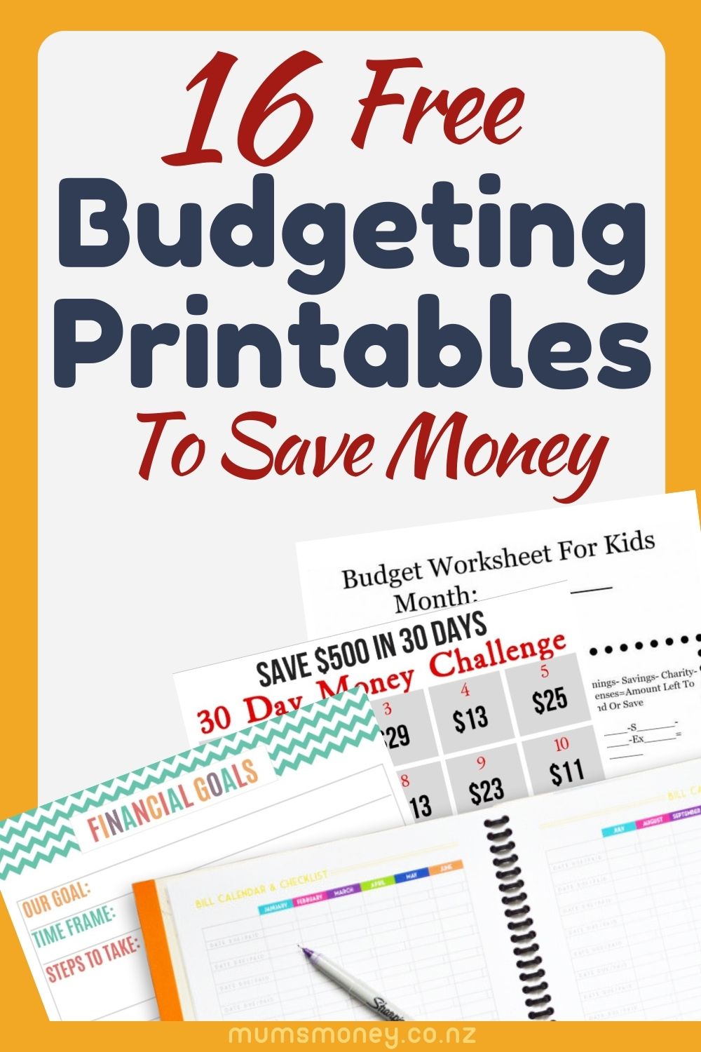 16 Free Budgeting Printables To Save Money in 2023 Pin Image