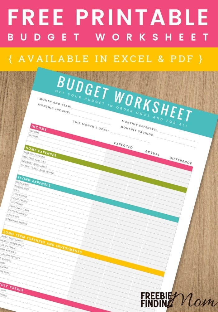 Free Monthly Budget Printable 