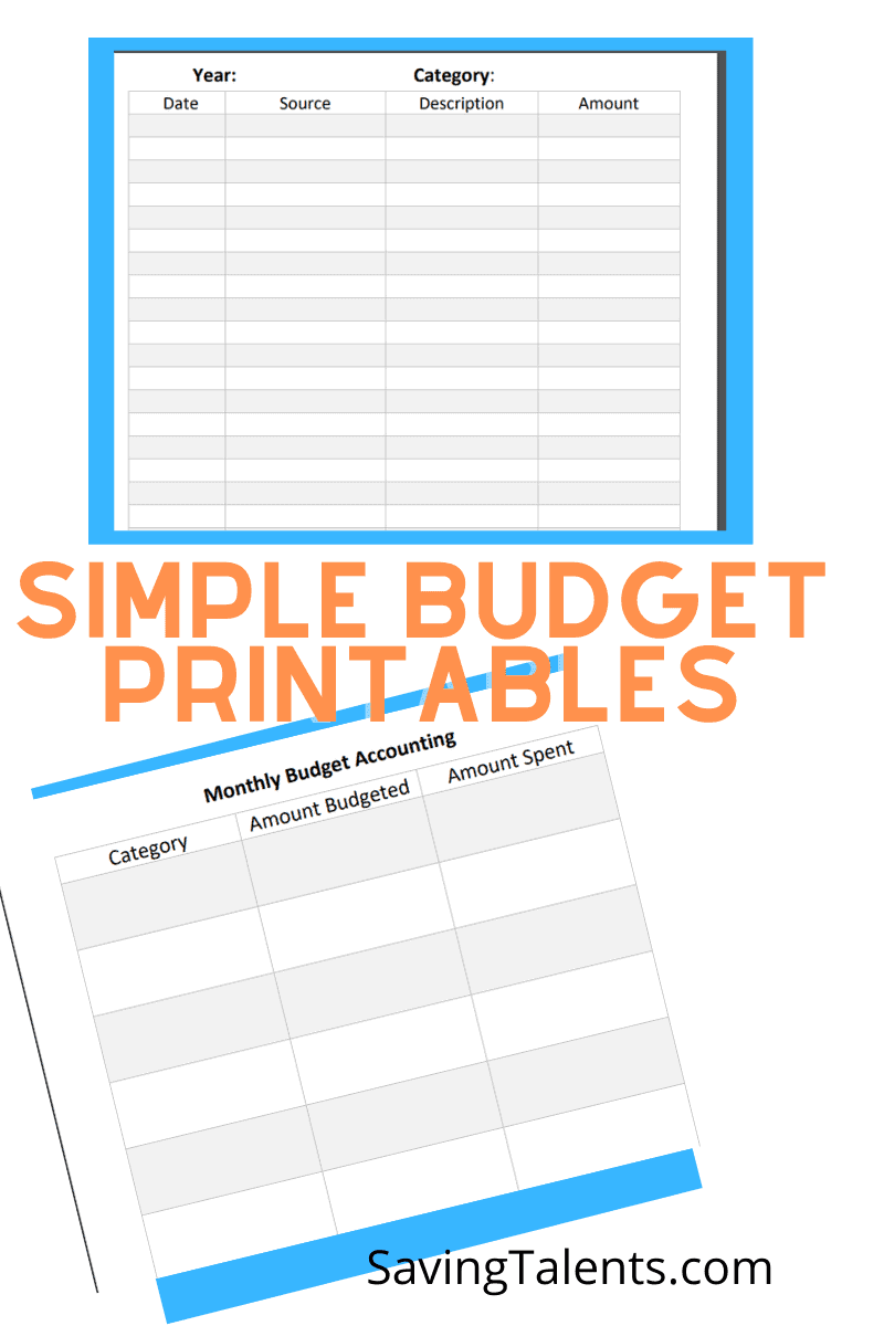 Simple Budget Printables