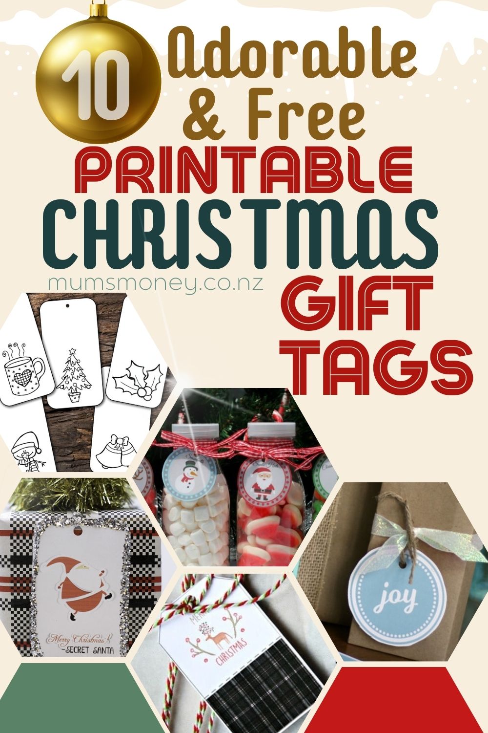 10 Adorable & Free Printable Christmas Gift Tags Pin Image