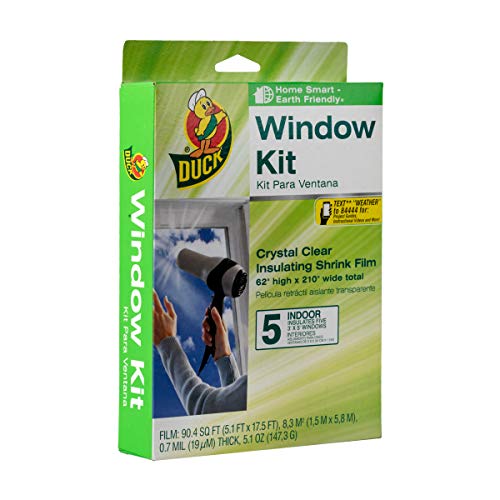 Duck Brand Indoor 5-Window Shrink Film Insulator Kit, 62-Inch x 210-Inch, 286217